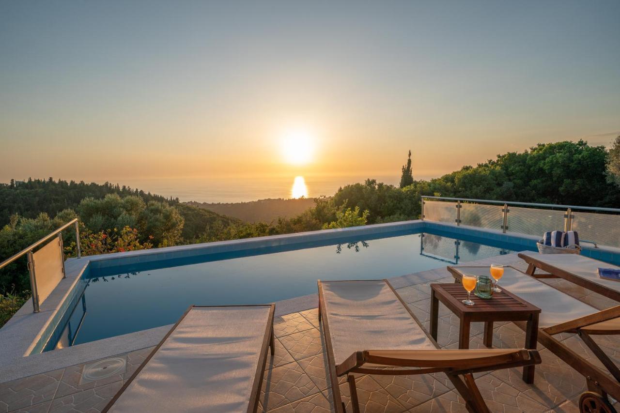 Stone Villa Eriphyle ,Private Witn Sunset View Fiskardo Bagian luar foto