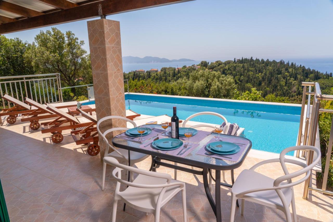 Stone Villa Eriphyle ,Private Witn Sunset View Fiskardo Bagian luar foto