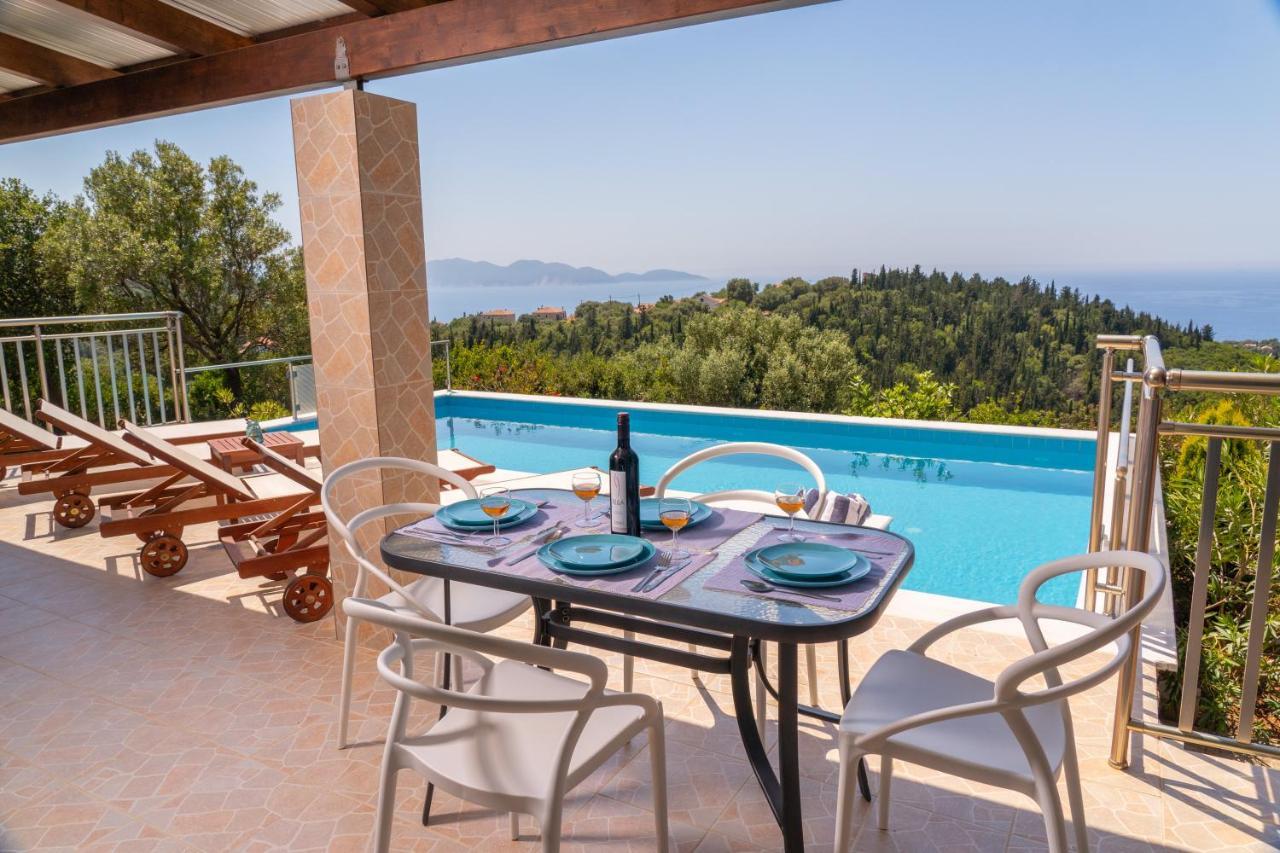 Stone Villa Eriphyle ,Private Witn Sunset View Fiskardo Bagian luar foto