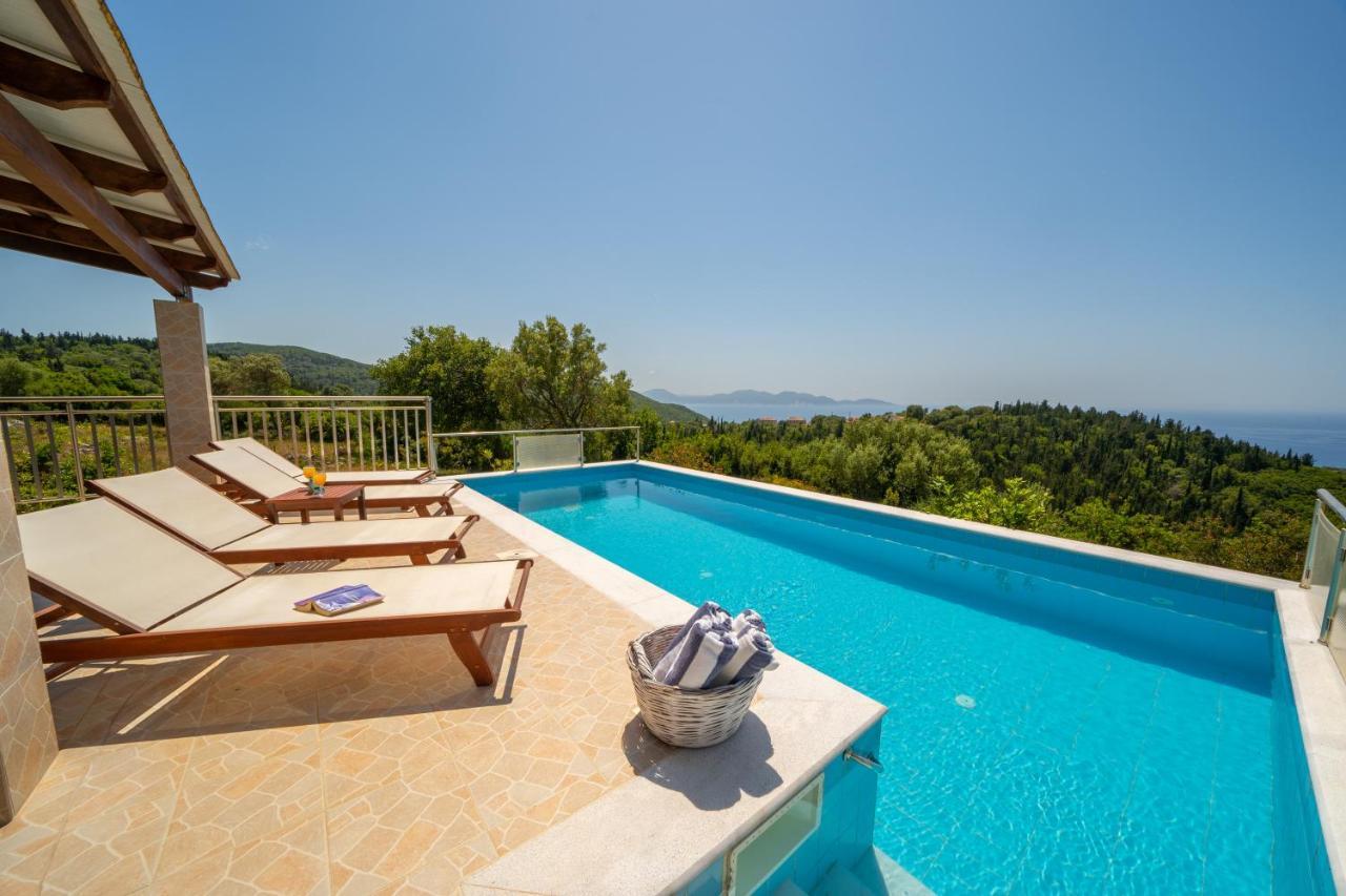 Stone Villa Eriphyle ,Private Witn Sunset View Fiskardo Bagian luar foto