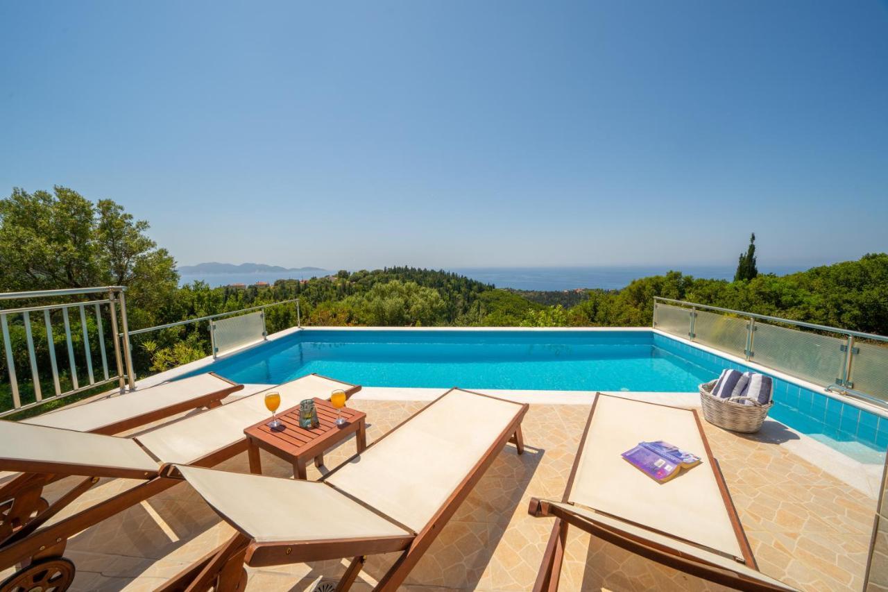 Stone Villa Eriphyle ,Private Witn Sunset View Fiskardo Bagian luar foto