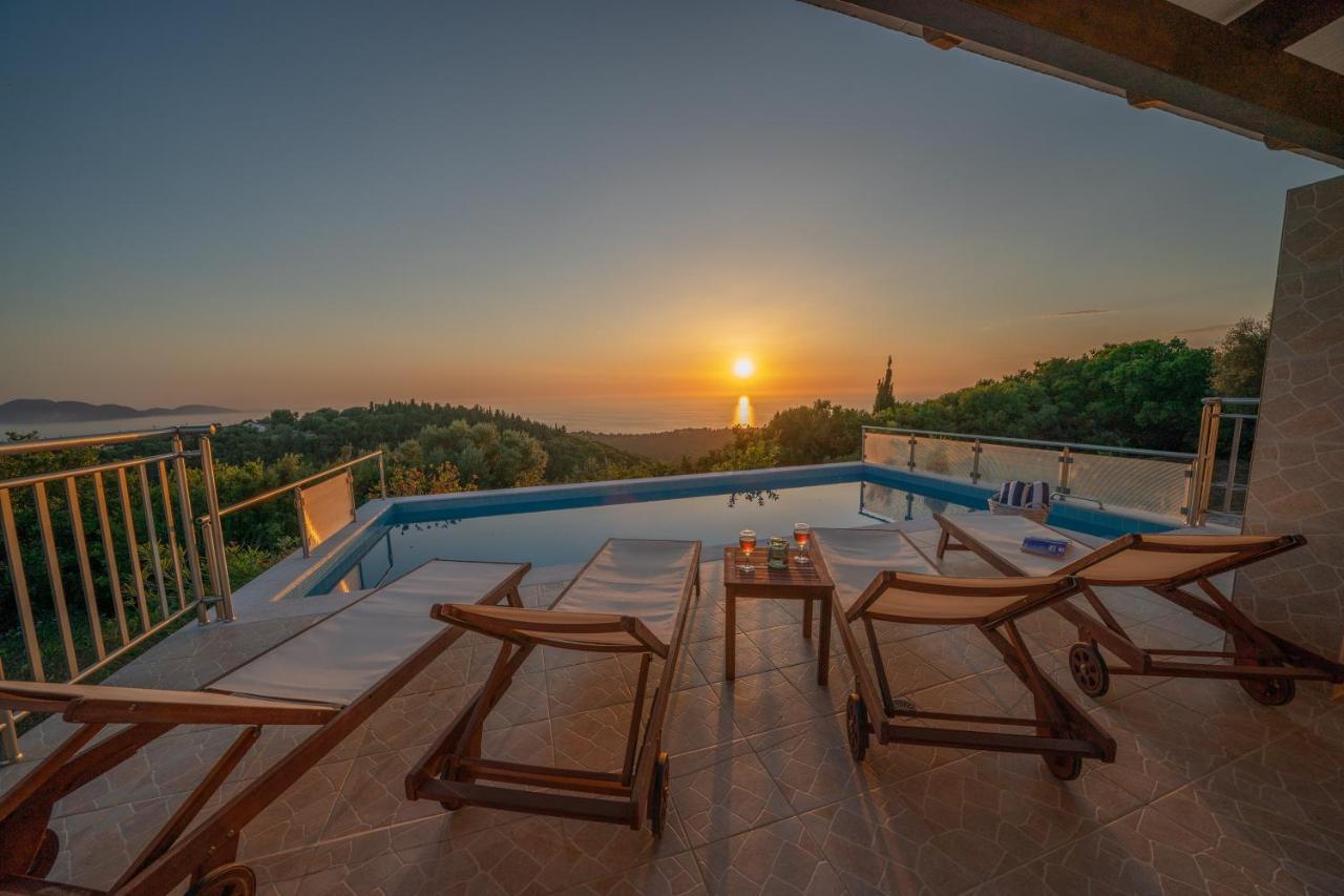 Stone Villa Eriphyle ,Private Witn Sunset View Fiskardo Bagian luar foto