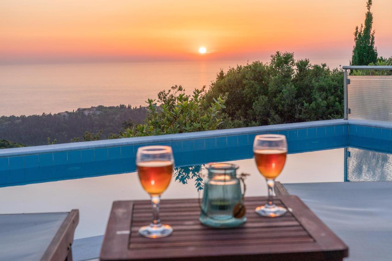 Stone Villa Eriphyle ,Private Witn Sunset View Fiskardo Bagian luar foto