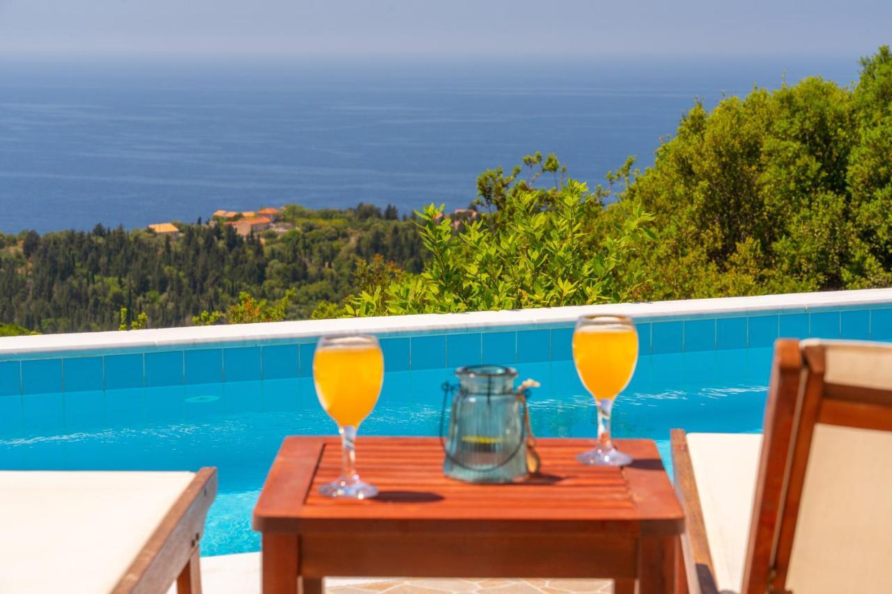 Stone Villa Eriphyle ,Private Witn Sunset View Fiskardo Bagian luar foto