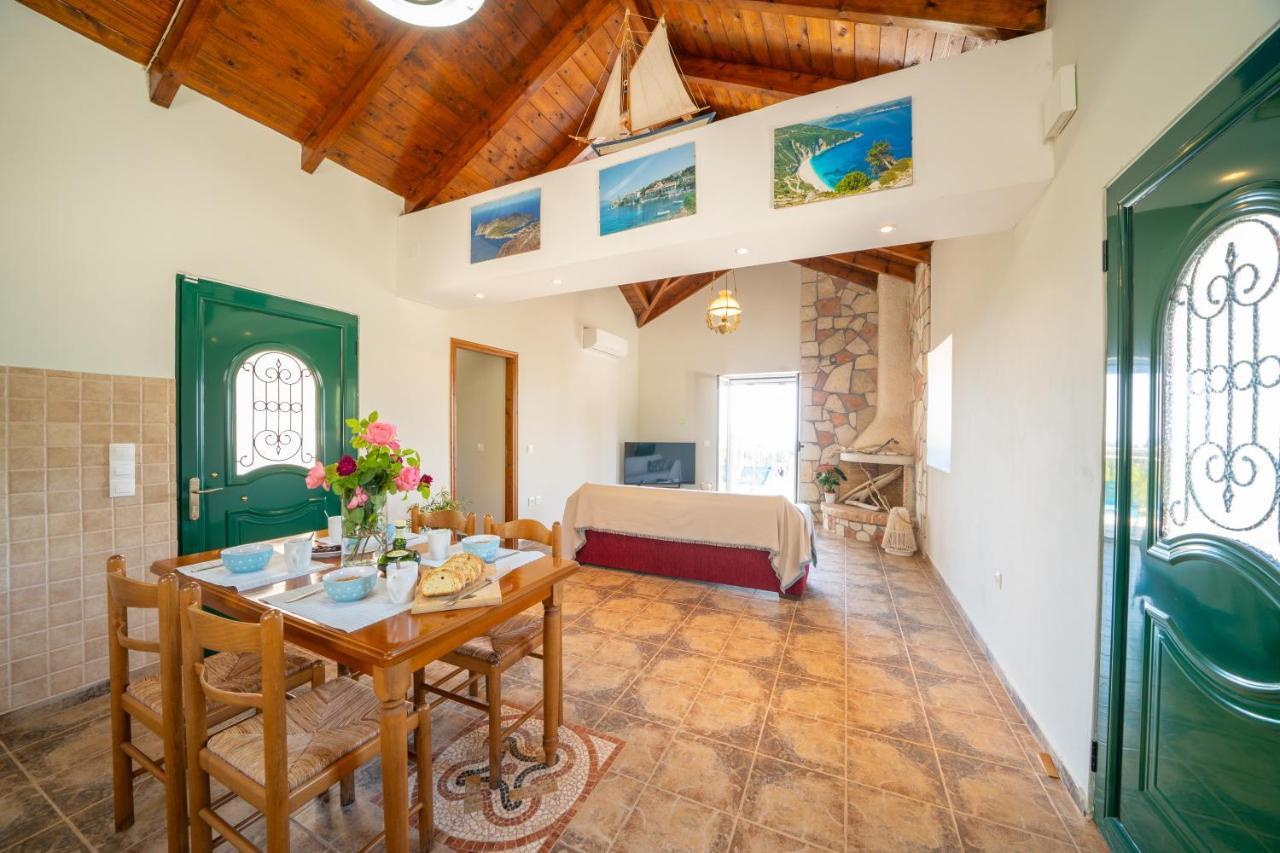 Stone Villa Eriphyle ,Private Witn Sunset View Fiskardo Bagian luar foto