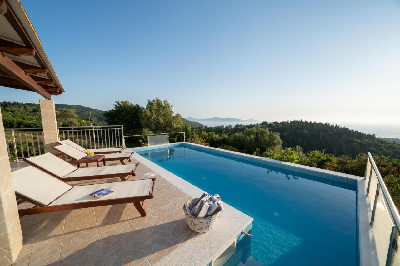 Stone Villa Eriphyle ,Private Witn Sunset View Fiskardo Bagian luar foto