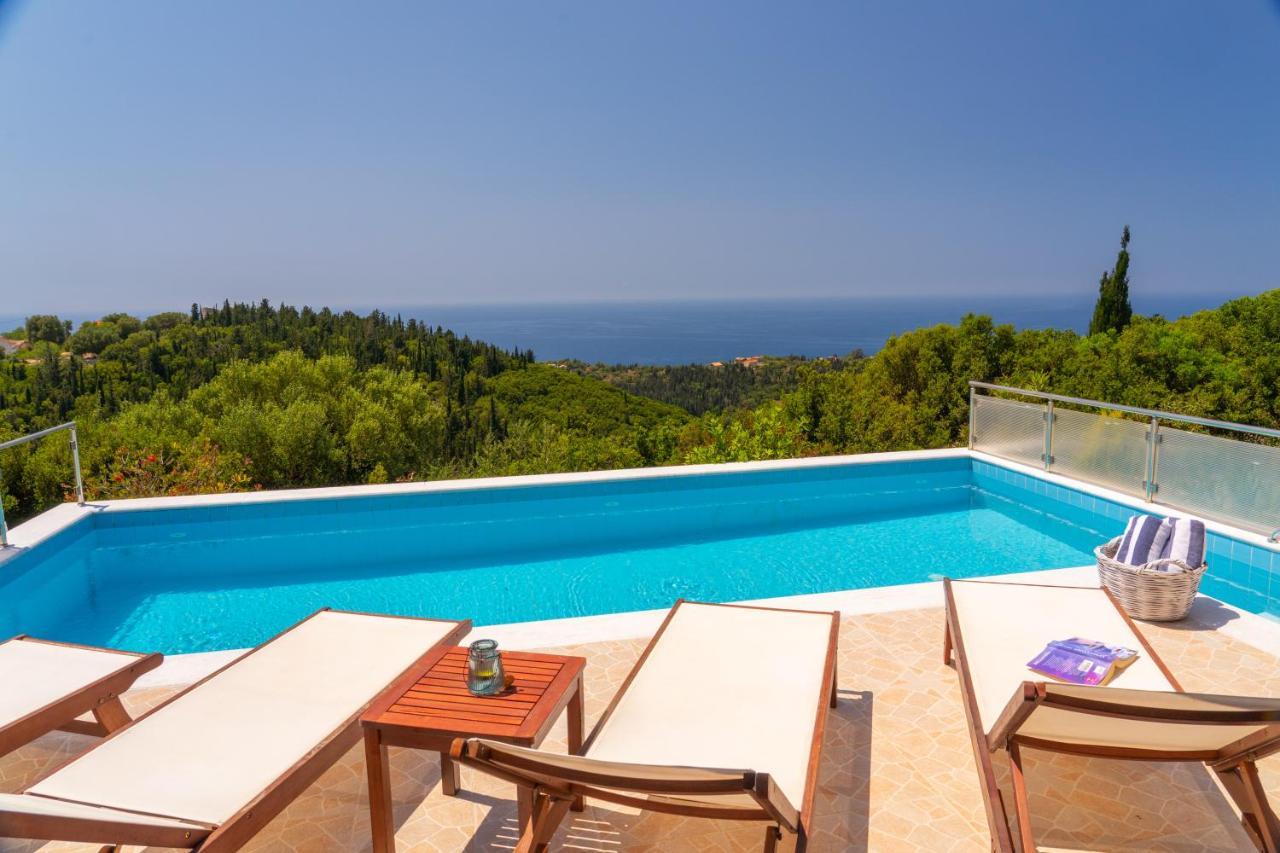 Stone Villa Eriphyle ,Private Witn Sunset View Fiskardo Bagian luar foto