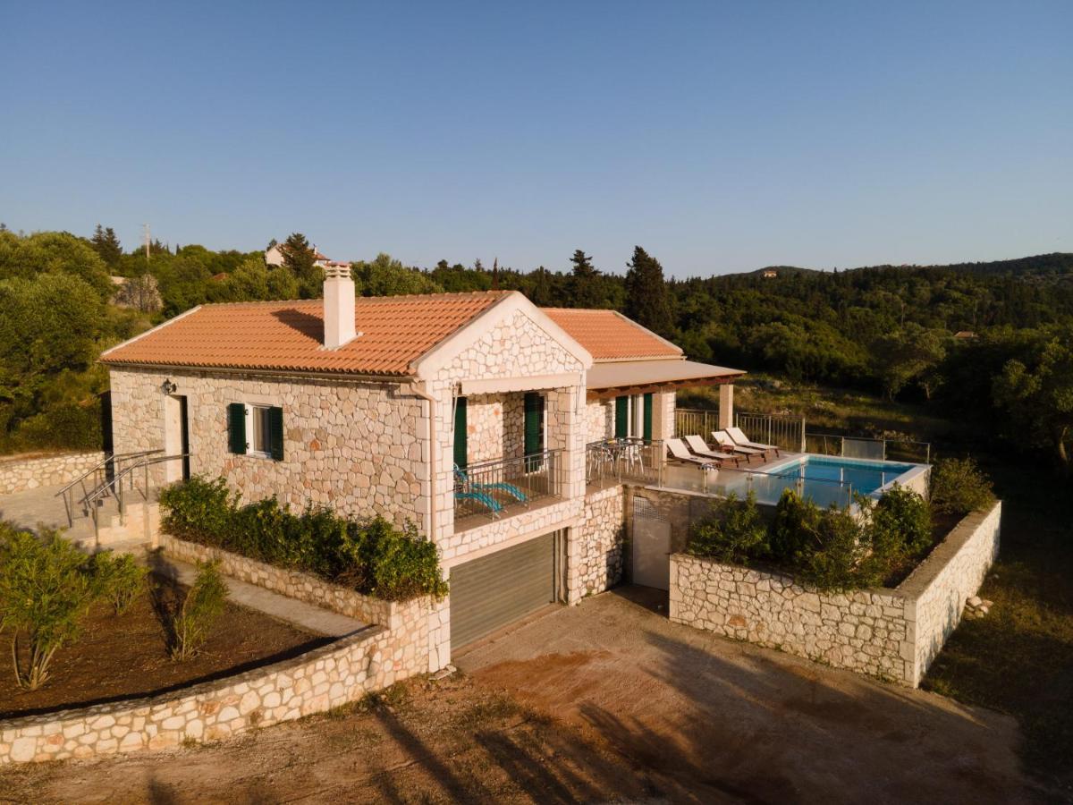 Stone Villa Eriphyle ,Private Witn Sunset View Fiskardo Bagian luar foto